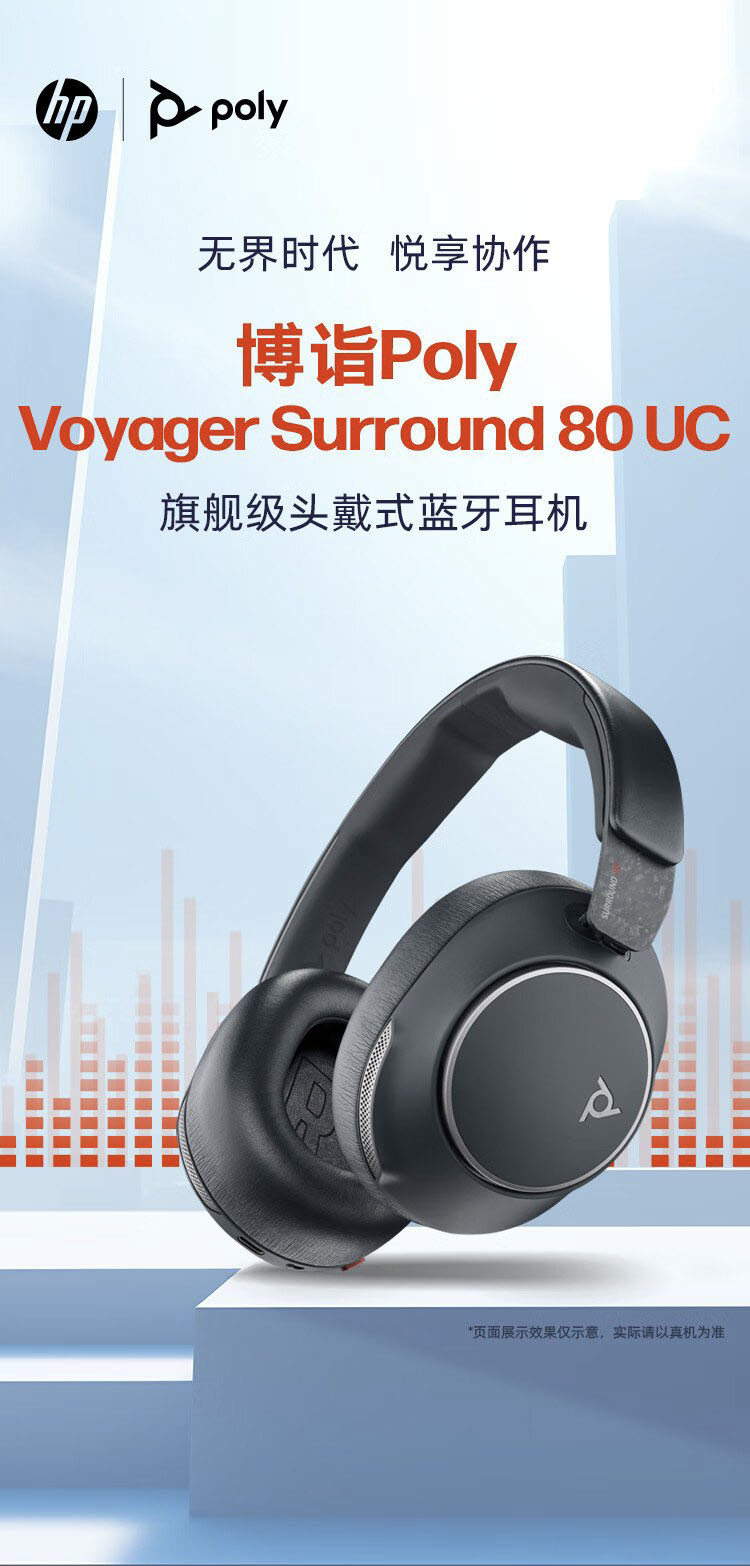 Poly Voyager Surround 80UC头戴式蓝牙耳机